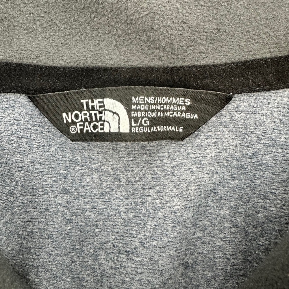 The North Face Mens Quarter Zip Fleece Pullover Grey Black Lime Green NF00CP4A L - Picture 4 of 14
